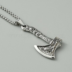 Ожерелье-пандант из сплава с цепочками из нержавеющей стали для мужчин и женщин&nbsp;NJEW-WH0023-03P-03