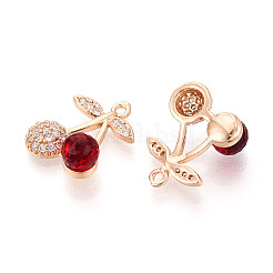 Подвески из латуни микропаве с фианитами и стеклом&nbsp;KK-T076-01KCG