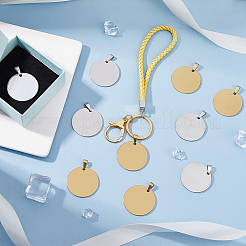 10 шт. 2-х цветные подвески из нержавеющей стали 201 с защитой от потускнения&nbsp;STAS-DC0016-65