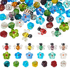 45шт. 19-х цветные наборы бусин лэмпворк ручной работы&nbsp;LAMP-TA0002-06