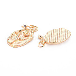 Подвески из латуни с танзанитом и стразами&nbsp;X-KK-S364-216