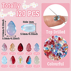 120шт 10 цвета прозрачные стеклянные бусины&nbsp;GLAA-TA0002-55