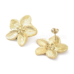 Серьги-гвоздики из нержавеющей стали 304 в форме цветка&nbsp;X-EJEW-L267-002G