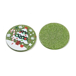 Подвески из непрозрачного акрила с принтом на рождественскую тематику&nbsp;OACR-B037-04