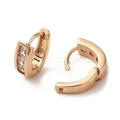 Латунные микро проложить серьги обруча кубического циркония EJEW-C073-17KCG