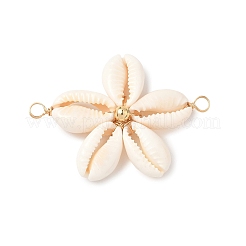 Натуральные смешанные подвески-коннекторы из ракушек каури&nbsp;PALLOY-JF03858-02