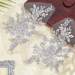 1 пара 3D цветочных вышитых аппликаций из полиэстера&nbsp;PATC-GF0001-37B