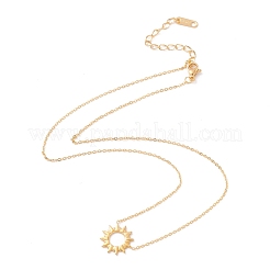 Женское ожерелье с подвеской в виде солнца из нержавеющей стали 304 с ионным покрытием (IP)&nbsp;X-NJEW-F292-05G