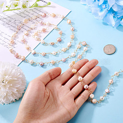 Цепочки из бисера из культивированного пресноводного жемчуга ручной работы&nbsp;AJEW-TA0001-94