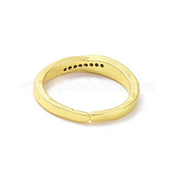 Открытое кольцо-манжета из прозрачного кубического циркония&nbsp;RJEW-H127-05G