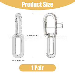 1 пара серег-колец из латуни с микропаве из прозрачных кубических цирконий&nbsp;EJEW-HS0001-11P