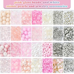 Наборы для изготовления браслетов из круглых стеклянных и пластиковых бусин своими руками&nbsp;DIY-FS0007-56B