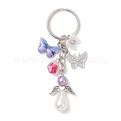 5 шт. 5-цветная эмалевая сплавная подвеска с акриловыми брелоками&nbsp;KEYC-JKC01347