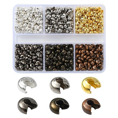 1200 шт. 6-х цветные железные крышки для бусин&nbsp;IFIN-YW0003-72-1