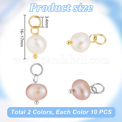 20шт 2 цвета натуральный культивированный пресноводный жемчуг подвески&nbsp;PALLOY-AB00238-1