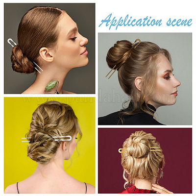 6 шт. 3 цвета латуни заколки для волос для женщин&nbsp;AJEW-GO0002-34-1