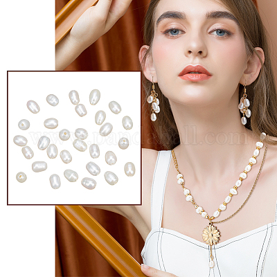 30 шт. бусины из натурального пресноводного жемчуга&nbsp;PEAR-NB0002-05-1