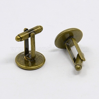 DIY фурнитура латунь запонки манжеты кнопку сеттинги кабошон и 14 мм прозрачное стекло наборы кабошон крышка DIY-X0105-AB-NF-1