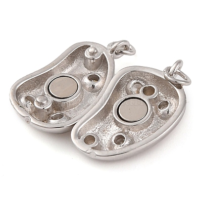 925 магнитная застежка из стерлингового серебра с микропаве из прозрачного кубического циркония STER-U005-05P-1