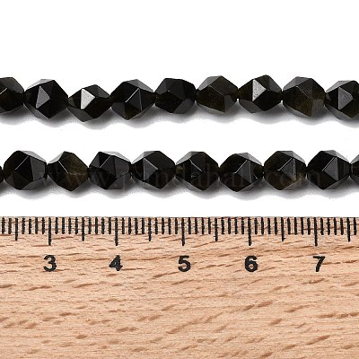 Естественный золотистый отлив обсидиан бисер пряди&nbsp;G-Z119-A10-01-1