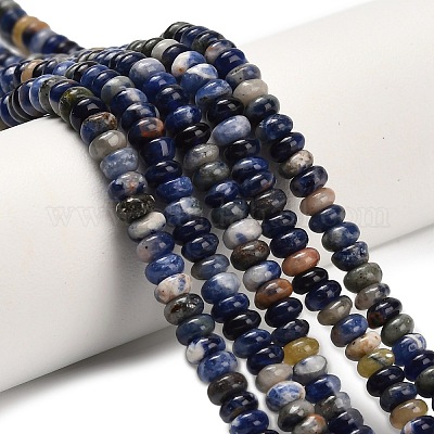 Природный содалит бисер нитей&nbsp;G-Z110-B20-2x4mm-1