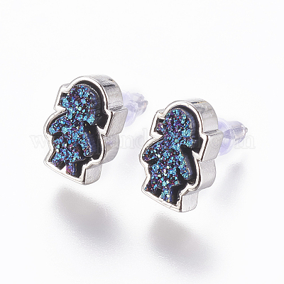 Латунь серьги&nbsp;EJEW-J098-FP-1