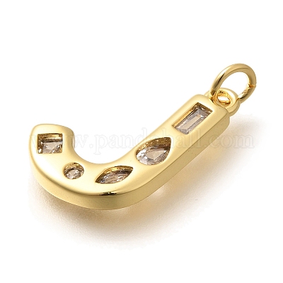 Латунные микропаве прозрачные подвески с фианитом KK-G521-01G-J-1