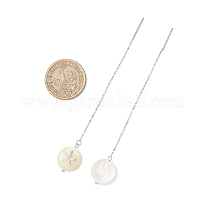 3 пара натуральных ниток для ушей из пресноводных ракушек EJEW-JE06501-1