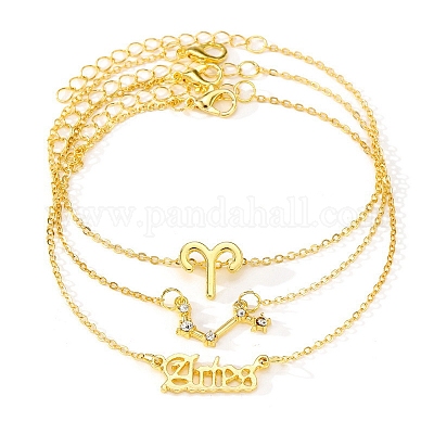 3 шт. браслеты из сплава со стразами&nbsp;LS-AJEW-S083-01G-10-1