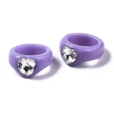 Непрозрачные акриловые кольца на палец RJEW-Q162-001C-1