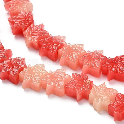 Резные бусины из синтетического коралла&nbsp;BSHE-H114-02F-1