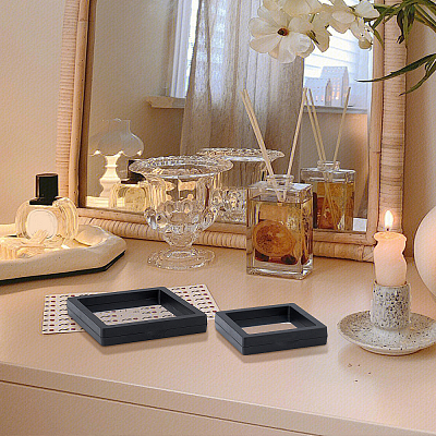 2 шт. 2 стиля квадратная прозрачная полиэтиленовая тонкая пленка подвесная коробка для ювелирных изделий&nbsp;CON-LP0001-44B-1