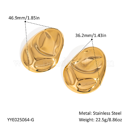 Овальные серьги-гвоздики из нержавеющей стали ZD6832-1-1
