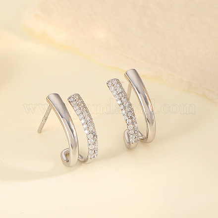 Элегантные серебряные серьги s925 с цирконом FQ7329-2-1