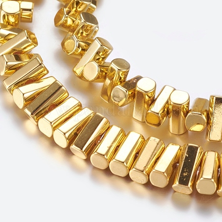 Немагнитные синтетический гематит бисер пряди G-P338-24A-3x6mm-G-1