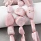 Natural Pink Opal Beads Strands, Nuggets, 16~32x15~28x9~18mm, Hole: 0.8mm, about 16~18pcs/strand, 14.76''(37.5cm)~14.96''(38cm)