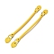 Leaf End Microfiber Leather Sew on Bag Handles, with Alloy Studs & Iron Clasps, Bag Strap Replacement Accessories, Yellow, 39.5x3.15x1.25cm