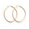 201 Stainless Steel Hoop Earrings, with 304 Stainless Steel Pin, Hypoallergenic Earrings, Oval, Golden, 12 Gauge, 64x49x2mm, Pin: 1mm