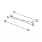 Tarnish Resistant 304 Stainless Steel Eye Pins, Double Sided Eye Pins, Stainless Steel Color, 36x0.6mm, Hole: 1.5mm