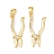 Brass Micro Pave Clear Cubic Zirconia Pendants, Plier Charms, Real 18K Gold Plated, 23.5x11.5x2.5mm, Hole: 4.5x3mm