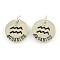 Alloy Pendants, with Rhinestone, Flat Round, with Constellation/Zodiac Sign, Platinum, Aquarius, 22x2.5mm, Hole: 5.5mm