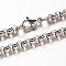 Non-Tarnish 304 Stainless Steel Box Chains Necklaces, with Lobster Claw Clasps, Stainless Steel Color, 23.6 inch(59.9cm)