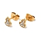 Rhinestone Gourd Stud Earrings with 316 Surgical Stainless Steel Pins, Gold Plated 304 Stainless Steel Jewelry for Women, Crystal, 6.5x5mm, Pin: 0.8mm