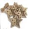 Unfinished Wood Pendant Decorations, with Hemp Rope, for Christmas Ornaments, Star, 7.5x7.5cm, 10pcs/bag
