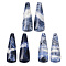 Natural Sodalite Pendants, Trapezoid Charms, 38~40x12~13.5x4~5mm, Hole: 1.2mm