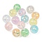 Transparent Resin Beads, Round with Star inside, with Glitter Powder, Mixed Color, 16mm, Hole: 2.4mm