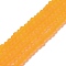 Transparent Glass Beads Strands, Faceted, Frosted, Rondelle, Orange, 8mm, Hole: 1mm, about 60~62pcs/strand, 39~40cm