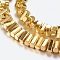 Non-magnetic Synthetic Hematite Beads Strands, Column, Golden Plated, 6.5x3mm, Hole: 1mm, about 49pcs/strand, 15.9 inch(40.5cm)