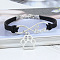Infinity & Paw Print & Word Love Alloy with Suede Cord Charm Bracelets, Platinum, Black, 6-3/4 inch(17cm)