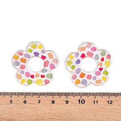 Акриловые подвески с цветочным принтом&nbsp;OACR-T028-06H